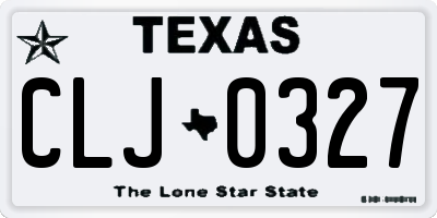 TX license plate CLJ0327