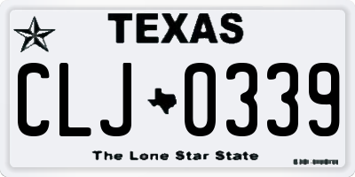 TX license plate CLJ0339