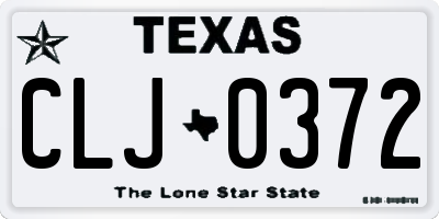 TX license plate CLJ0372