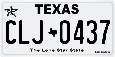 TX license plate CLJ0437