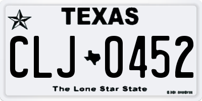 TX license plate CLJ0452