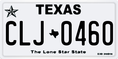 TX license plate CLJ0460