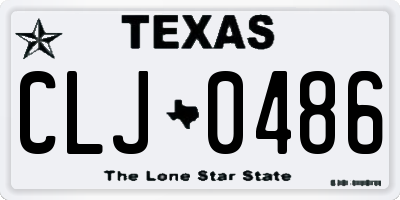 TX license plate CLJ0486