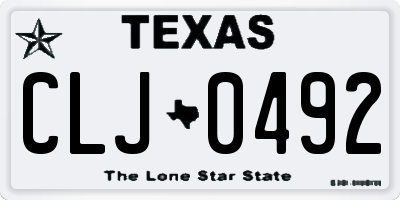 TX license plate CLJ0492