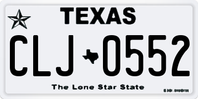 TX license plate CLJ0552