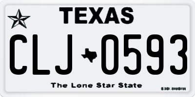 TX license plate CLJ0593
