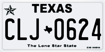TX license plate CLJ0624
