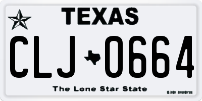 TX license plate CLJ0664