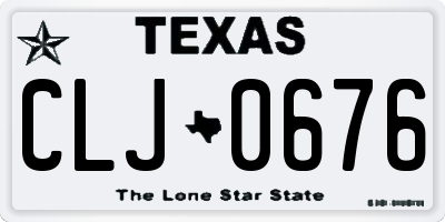 TX license plate CLJ0676