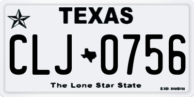 TX license plate CLJ0756