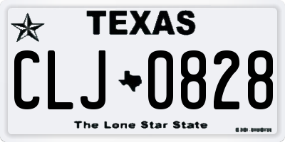 TX license plate CLJ0828