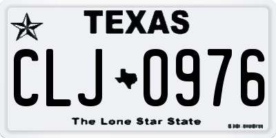 TX license plate CLJ0976