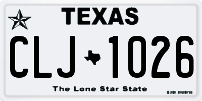 TX license plate CLJ1026