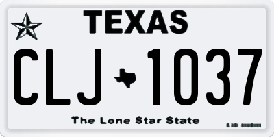 TX license plate CLJ1037