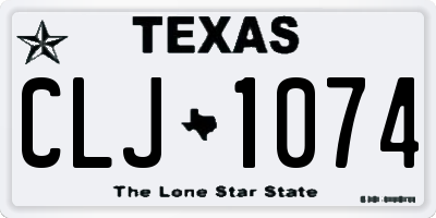TX license plate CLJ1074