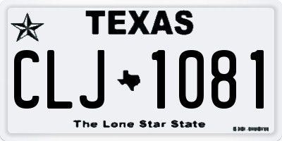 TX license plate CLJ1081