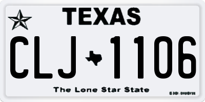 TX license plate CLJ1106