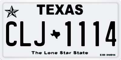TX license plate CLJ1114