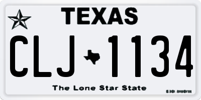 TX license plate CLJ1134