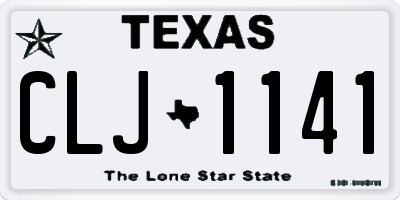 TX license plate CLJ1141