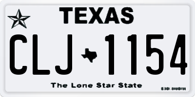 TX license plate CLJ1154