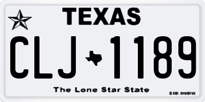 TX license plate CLJ1189