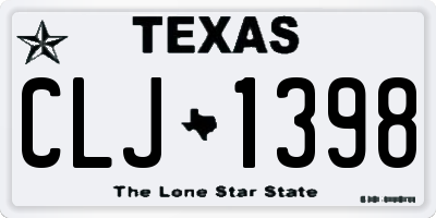 TX license plate CLJ1398