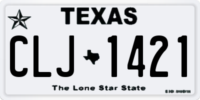 TX license plate CLJ1421