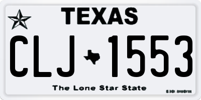 TX license plate CLJ1553