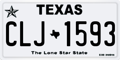 TX license plate CLJ1593