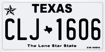 TX license plate CLJ1606