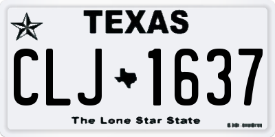 TX license plate CLJ1637
