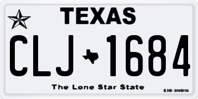 TX license plate CLJ1684