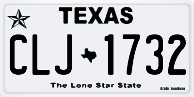 TX license plate CLJ1732