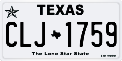 TX license plate CLJ1759
