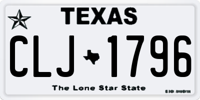 TX license plate CLJ1796