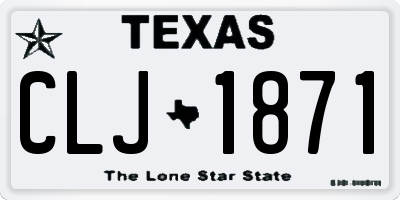 TX license plate CLJ1871