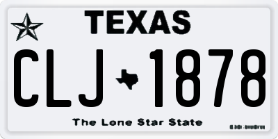 TX license plate CLJ1878
