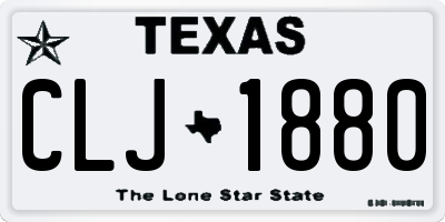 TX license plate CLJ1880
