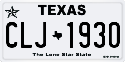 TX license plate CLJ1930