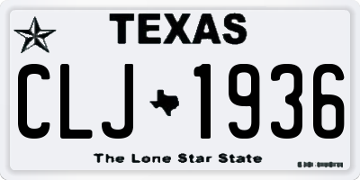 TX license plate CLJ1936
