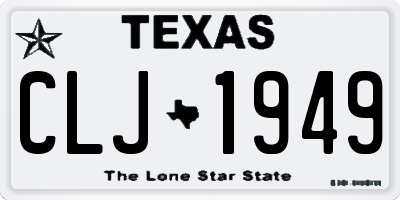 TX license plate CLJ1949
