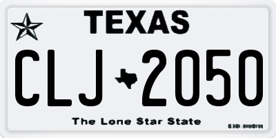 TX license plate CLJ2050