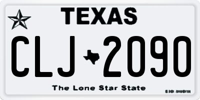 TX license plate CLJ2090