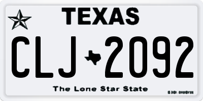 TX license plate CLJ2092
