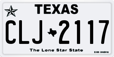 TX license plate CLJ2117