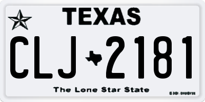TX license plate CLJ2181
