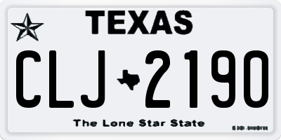 TX license plate CLJ2190
