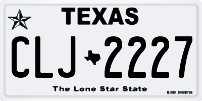 TX license plate CLJ2227