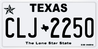TX license plate CLJ2250